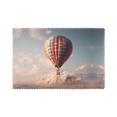 Tischsets für den Esstisch, 30,5 x 45,7 cm, HHGFASD Heißluftballon, Muster für Hotel-Familienbankett, 6 Stück Tischsets für den Esstisch, 30,5 x 45,7 cm, HHGFASD Heißluftballon, Muster für Hotel-Familienbankett, 6 Stück von HHGFASD