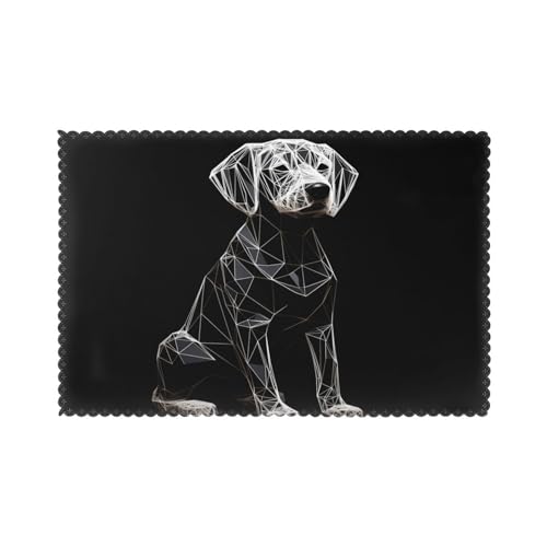 Tischsets für den Esstisch, 30,5 x 45,7 cm, HHGFASD abstraktes Hunde-Skizzenmuster für Hotel-Familienbankett, 6 Stück Tischsets für den Esstisch, 30,5 x 45,7 cm, HHGFASD abstraktes Hunde-Skizzenmuster für Hotel-Familienbankett, 6 Stück von HHGFASD