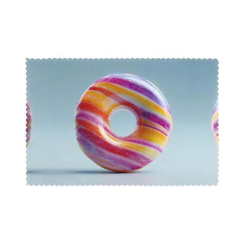 Tischsets für den Esstisch, 30,5 x 45,7 cm, HHGFASD buntes Donut-Muster für Hotel, Familienbankett, 6 Stück Tischsets für den Esstisch, 30,5 x 45,7 cm, HHGFASD buntes Donut-Muster für Hotel, Familienbankett, 6 Stück von HHGFASD