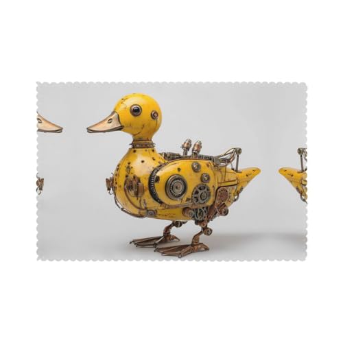 Tischsets für den Esstisch, 30,5 x 45,7 cm, HHGFASD mechanisches gelbes Entenmuster, für Hotel-Familienbankett, 6 Stück Tischsets für den Esstisch, 30,5 x 45,7 cm, HHGFASD mechanisches gelbes Entenmuster, für Hotel-Familienbankett, 6 Stück von HHGFASD