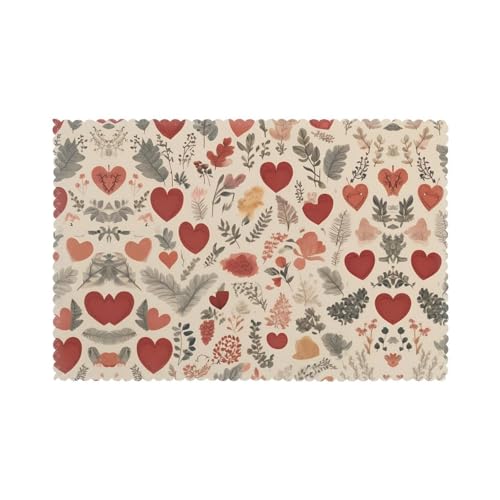 Tischsets für den Esstisch, 30,5 x 45,7 cm, Motiv: HHGFASD Love, Wandbild für Hotel, Familienbankett, 6 Stück Tischsets für den Esstisch, 30,5 x 45,7 cm, Motiv: HHGFASD Love, Wandbild für Hotel, Familienbankett, 6 Stück von HHGFASD