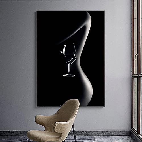 HHLSS Druck auf Leinwand 40 x 60 cm Rahmenlos Sexy Frauenkörper Figur Kunst Wandkunst Posterdruck Wohnzimmer Wandbild Home Wall Cuadros Decor von HHLSS