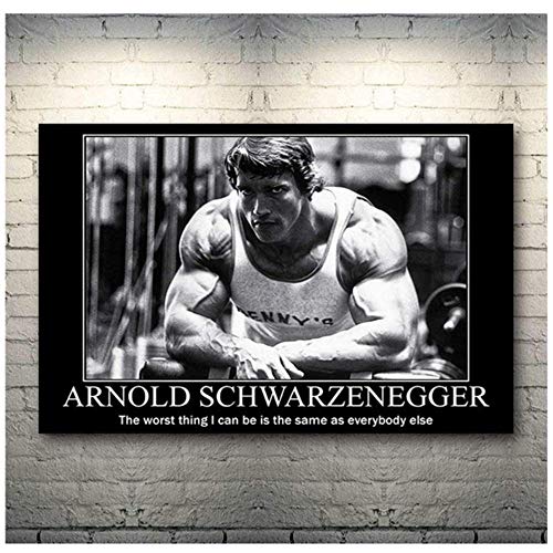 HHLSS Wunderschönes Bild 70x90cm ohne Rahmen Arnold Schwarzenegger Bodybuilding Motivationsplakatdruck Fitnessraum Fitness Sportdruck auf Leinwand von HHLSS