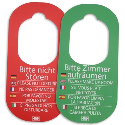 10 Stück HHM® Zimmer bitte klopfen Schild bitte nicht stören Schild - nicht stören Türschild matte Laminierung. Ideal als Zimmer Einrichtung oder Türschild im Büro. Nützliches fürs Hotel Zimmer von HHM