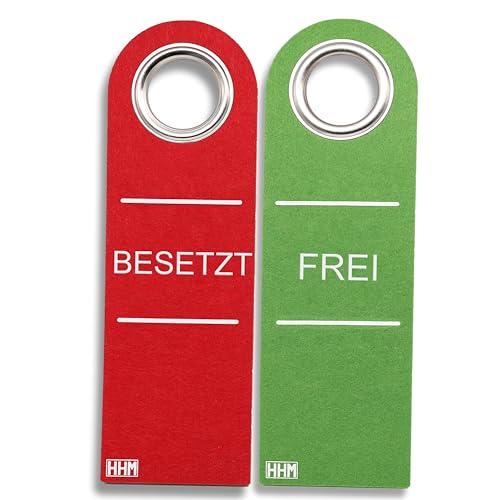 2 Stück HHM® Besetzt Frei Schild WC Schild - nicht stören Türschild aus Filz. Ideal als Zimmer Einrichtung oder Türschild im Büro von HHM