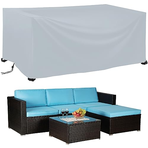 Abdeckung für Gartenmöbel,100x70x60cm Wasserdicht Abdeckplane Gartenmöbel Grau,420D Oxford Tischabdeckung Gartenmöbel Hüllen,Schneeschutz Wasserdicht Staubdicht Anti-UV,für Gartenmöbel,Rechteckig von HHMYSH