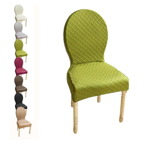 HHONGWYT Stretch Stuhlhussen 4er/6er Set Oben Rund Lehne Stuhlbezug L Lehne Hoch60cm/S Lehne Hoch51CM Stuhlüberzug Stuhlbezüge Nicht Universell Runder Rückenlehne Stuhlschonbezug,F 1pcs,1Small von HHONGWYT