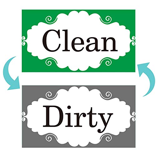 Geschirrspüler Magnet Clean Dirty Sign Doppelseitiger Magnet Flip mit Magnetplatte Küchengeschirrspüler Reversible Anzeige (9x5cm) von HHOOMY