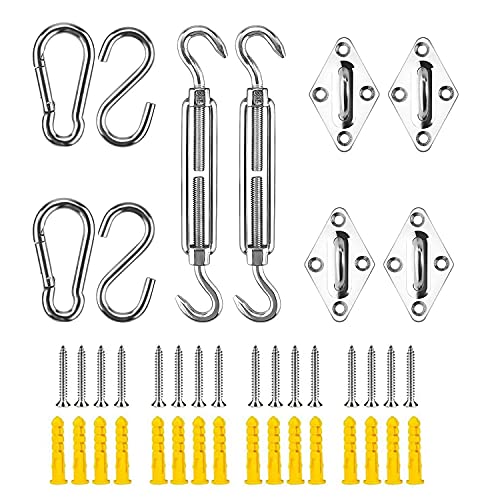 Sonnensegel Befestigung Sonnensegel Zubehör Edelstahl - M6 Hochleistungs-Markisen Befestigungsset für Garten Dreieck und Quadrat, Rechteck - 304 Edelstahl Sun Shade Sail Befestigungszubehör von HHOOMY