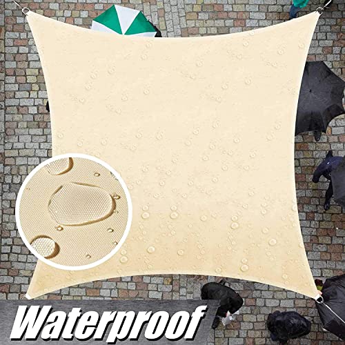 HHOOMY Sonnensegel Sonnenschutz Rechteck UV-Schutz Baldachin Wasserdicht Wetterbeständig Langlebig Perfekt für Patio Hinterhof Rasengarten Outdoor-Aktivitäten mit kostenlosem Seil (2x2m, Beige) von HHOOMY