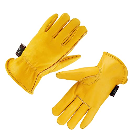 HHPROTECT Gartenhandschuhe Arbeitshandschuhe Leder Robustes Rindsleder Sicherheitshandschuhe für Fahrer Garten Motorrad Jagd Reiten Hofarbeit - XXL von HHPROTECT