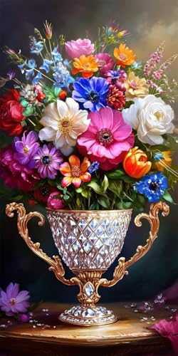 5D Diamond Painting Erwachsene, Diamant Malerei Kinder Anfänger, DIY Blumen Vase Diamant Painting Bilder Erwachsene Bastelset Geeignet Als Geschenk, Zur Entspannung und Als Wanddeko 35x70cm y-347 5D Diamond Painting Erwachsene, Diamant Malerei Kinder Anfänger, DIY Blumen Vase Diamant Painting Bilder Erwachsene Bastelset Geeignet Als Geschenk, Zur Entspannung und Als Wanddeko 35x70cm y-347 von HHQGOUYG