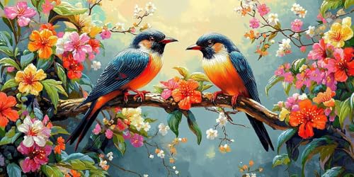 5D Diamond Painting Erwachsene, Diamant Malerei Kinder Anfänger, DIY Liebesvogel Diamant Painting Bilder Erwachsene Bastelset Geeignet Als Geschenk, Zur Entspannung und Als Wanddeko 80x160cm y-2 von HHQGOUYG