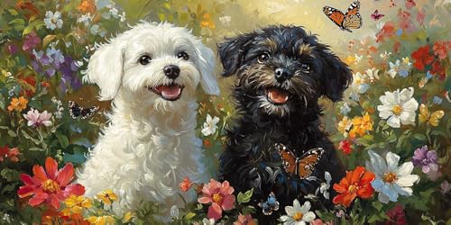 Blumen Hund Diamond Painting Erwachsene, 5D Diamant Kunst Kinder Kits, DIY Erwachsene Mosaikherstellung Basteln Diamant Malerei Bilder Set für Weihnachten Wanddekoration, Geschenke 20x40cm t-365 Blumen Hund Diamond Painting Erwachsene, 5D Diamant Kunst Kinder Kits, DIY Erwachsene Mosaikherstellung Basteln Diamant Malerei Bilder Set für Weihnachten Wanddekoration, Geschenke 20x40cm t-365 von HHQGOUYG