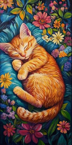 Blumen Orange Katze Diamond Painting Erwachsene, 5D Diamant Kunst Kinder Kits, DIY Erwachsene Mosaikherstellung Basteln Diamant Malerei Bilder Set für Weihnachten Wanddekoration 100x200cm t-349 Blumen Orange Katze Diamond Painting Erwachsene, 5D Diamant Kunst Kinder Kits, DIY Erwachsene Mosaikherstellung Basteln Diamant Malerei Bilder Set für Weihnachten Wanddekoration 100x200cm t-349 von HHQGOUYG