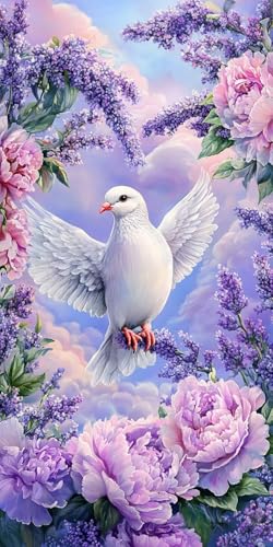 Blumen Weiße Taube Diamond Painting Erwachsene, 5D Diamant Kunst Kinder Kits, DIY Erwachsene Mosaikherstellung Basteln Diamant Malerei Bilder Set für Weihnachten Wanddekoration 80x160cm t-336 Blumen Weiße Taube Diamond Painting Erwachsene, 5D Diamant Kunst Kinder Kits, DIY Erwachsene Mosaikherstellung Basteln Diamant Malerei Bilder Set für Weihnachten Wanddekoration 80x160cm t-336 von HHQGOUYG