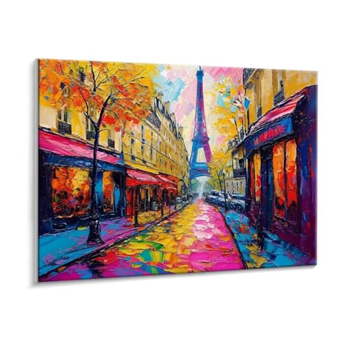 HHQGOUYG Malen Nach Zahlen Erwachsene - DIY Paris Handgemalt Ölgemälde Kit für Anfänger, Mit 3 - Pinseln und Acrylfarbe Handgemalt öLgemäLde Kit Als Geschenk Heimdekoration 50 x 70 cm (Rahmenlos) t-9 von HHQGOUYG
