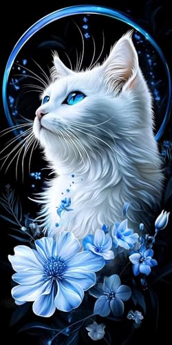 Katze Blumen Diamond Painting Erwachsene, 5D Diamant Kunst Kinder Kits, DIY Erwachsene Mosaikherstellung Basteln Diamant Malerei Bilder Set für Weihnachten Wanddekoration, Geschenke 30x60cm t-529 Katze Blumen Diamond Painting Erwachsene, 5D Diamant Kunst Kinder Kits, DIY Erwachsene Mosaikherstellung Basteln Diamant Malerei Bilder Set für Weihnachten Wanddekoration, Geschenke 30x60cm t-529 von HHQGOUYG