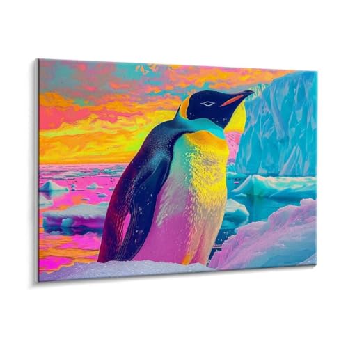 Malen Nach Zahlen Erwachsene - DIY Antarktis Pinguine Handgemalt Ölgemälde Kit für Anfänger, Mit 3 - Pinseln und Acrylfarbe Handgemalt öLgemäLde Kit Als Heimdekoration 35 x 50 cm (Rahmenlos) t-607 von HHQGOUYG
