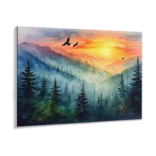 Malen Nach Zahlen Erwachsene - DIY Bergwasser Handgemalt Ölgemälde Kit für Anfänger, Mit 3 - Pinseln und Acrylfarbe Handgemalt öLgemäLde Kit Als Geschenk Heimdekoration 90 x 120 cm (Rahmenlos) t-683 von HHQGOUYG