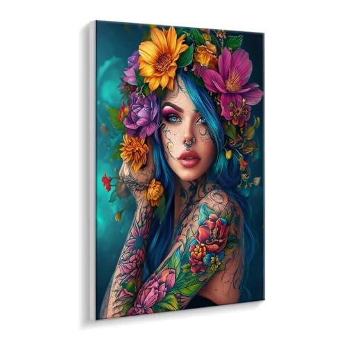 Malen Nach Zahlen Erwachsene - DIY Blumen Frauen Handgemalt Ölgemälde Kit für Anfänger, Mit 3 - Pinseln und Acrylfarbe Handgemalt öLgemäLde Kit Als Geschenk Heimdekoration 50 x 70 cm (Rahmenlos) t-355 von HHQGOUYG