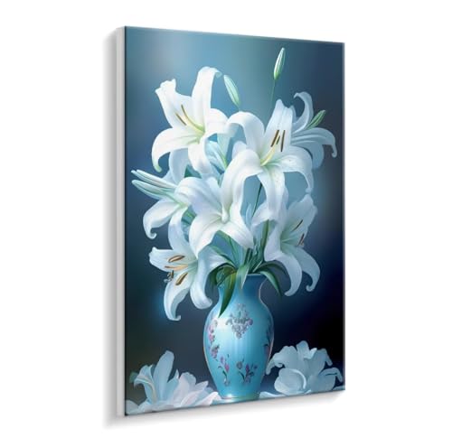 Malen Nach Zahlen Erwachsene - DIY Blumen Lilien Handgemalt Ölgemälde Kit für Anfänger, Mit 3 - Pinseln und Acrylfarbe Handgemalt öLgemäLde Kit Als Geschenk Heimdekoration 35 x 50 cm (Rahmenlos) t-363 von HHQGOUYG