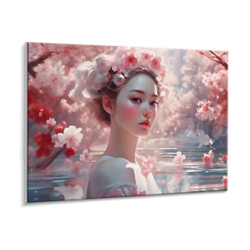Malen Nach Zahlen Erwachsene - DIY Blumen Mädchen Handgemalt Ölgemälde Kit für Anfänger, Mit 3 - Pinseln und Acrylfarbe Handgemalt öLgemäLde Kit Als Heimdekoration 90 x 120 cm (Rahmenlos) t-393 von HHQGOUYG