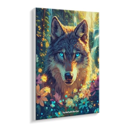 Malen Nach Zahlen Erwachsene - DIY Blumen Wölfe Handgemalt Ölgemälde Kit für Anfänger, Mit 3 - Pinseln und Acrylfarbe Handgemalt öLgemäLde Kit Als Geschenk Heimdekoration 50 x 70 cm (Rahmenlos) t-397 von HHQGOUYG