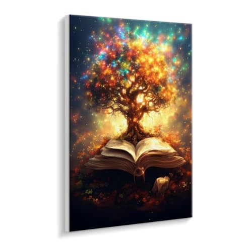 Malen Nach Zahlen Erwachsene - DIY Der magische Baum Handgemalt Ölgemälde Kit für Anfänger, Mit 3 - Pinseln und Acrylfarbe Handgemalt öLgemäLde Kit Als Heimdekoration 50 x 70 cm (Rahmenlos) t-597 von HHQGOUYG