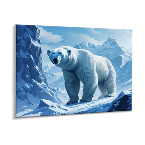 Malen Nach Zahlen Erwachsene - DIY Eisbär Handgemalt Ölgemälde Kit für Anfänger, Mit 3 - Pinseln und Acrylfarbe Handgemalt öLgemäLde Kit Als Geschenk Heimdekoration 90 x 120 cm (Rahmenlos) t-43 von HHQGOUYG