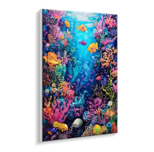 Malen Nach Zahlen Erwachsene - DIY Farbe Meeresboden Handgemalt Ölgemälde Kit für Anfänger, Mit 3 - Pinseln und Acrylfarbe Handgemalt öLgemäLde Kit Als Heimdekoration 50 x 70 cm (Rahmenlos) t-75 von HHQGOUYG