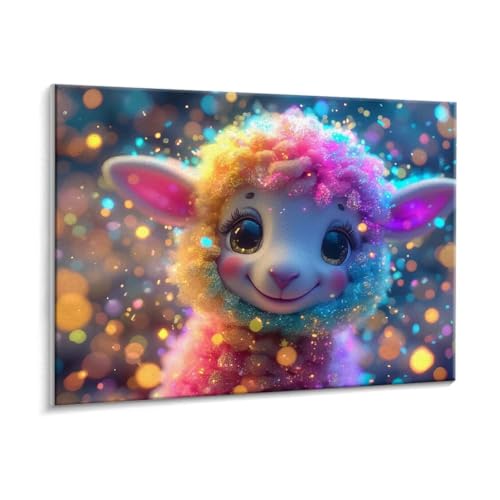 Malen Nach Zahlen Erwachsene - DIY Farbe Schafe Handgemalt Ölgemälde Kit für Anfänger, Mit 3 - Pinseln und Acrylfarbe Handgemalt öLgemäLde Kit Als Geschenk Heimdekoration 35 x 50 cm (Rahmenlos) t-97 von HHQGOUYG