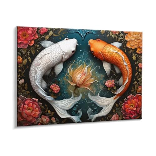 Malen Nach Zahlen Erwachsene - DIY Fisch Handgemalt Ölgemälde Kit für Anfänger, Mit 3 - Pinseln und Acrylfarbe Handgemalt öLgemäLde Kit Als Geschenk Heimdekoration 90 x 120 cm (Rahmenlos) t-445 von HHQGOUYG