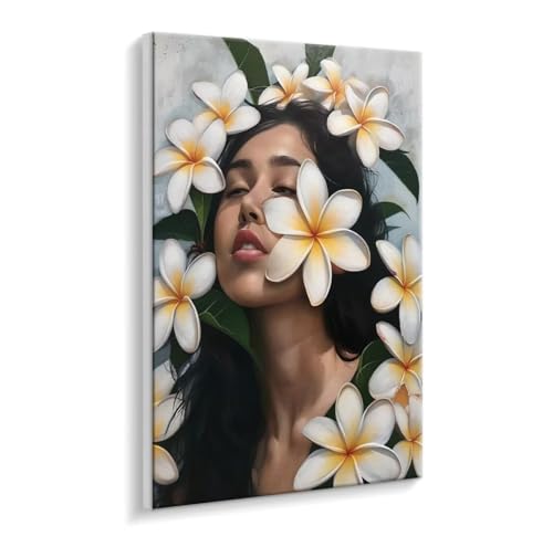 Malen Nach Zahlen Erwachsene - DIY Frauen Blumen Handgemalt Ölgemälde Kit für Anfänger, Mit 3 - Pinseln und Acrylfarbe Handgemalt öLgemäLde Kit Als Geschenk Heimdekoration 70 x 90 cm (Rahmenlos) t-625 von HHQGOUYG