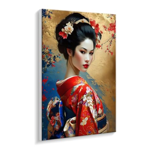 Malen Nach Zahlen Erwachsene - DIY Geisha Handgemalt Ölgemälde Kit für Anfänger, Mit 3 - Pinseln und Acrylfarbe Handgemalt öLgemäLde Kit Als Geschenk Heimdekoration 70 x 90 cm (Rahmenlos) t-807 von HHQGOUYG