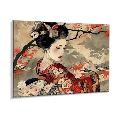 Malen Nach Zahlen Erwachsene - DIY Geisha Handgemalt Ölgemälde Kit für Anfänger, Mit 3 - Pinseln und Acrylfarbe Handgemalt öLgemäLde Kit Als Geschenk Heimdekoration 90 x 120 cm (Rahmenlos) t-805 von HHQGOUYG