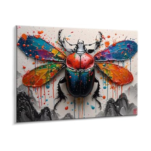 Malen Nach Zahlen Erwachsene - DIY Käfer Handgemalt Ölgemälde Kit für Anfänger, Mit 3 - Pinseln und Acrylfarbe Handgemalt öLgemäLde Kit Als Geschenk Heimdekoration 50 x 70 cm (Rahmenlos) t-433 von HHQGOUYG