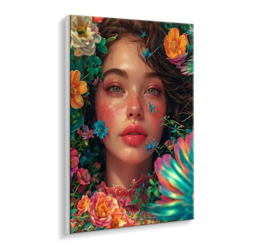 Malen Nach Zahlen Erwachsene - DIY Mädchen Blumen Handgemalt Ölgemälde Kit für Anfänger, Mit 3 - Pinseln und Acrylfarbe Handgemalt öLgemäLde Kit Als Geschenk Heimdekoration 50 x 70 cm (Rahmenlos) t621 von HHQGOUYG