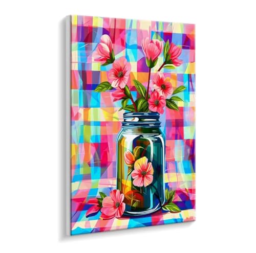 Malen Nach Zahlen Erwachsene - DIY Pflaumenblüten Vase Handgemalt Ölgemälde Kit für Anfänger, Mit 3 - Pinseln und Acrylfarbe Handgemalt öLgemäLde Kit Als Heimdekoration 70 x 90 cm (Rahmenlos) t-575 von HHQGOUYG