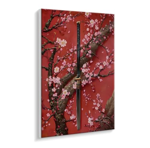 Malen Nach Zahlen Erwachsene - DIY Plumen Samurai Messer Handgemalt Ölgemälde Kit für Anfänger, Mit 3 - Pinseln und Acrylfarbe Handgemalt öLgemäLde Kit Als Heimdekoration 50 x 70 cm (Rahmenlos) t-577 von HHQGOUYG