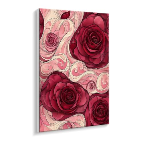 Malen Nach Zahlen Erwachsene - DIY Rosen Blumen Handgemalt Ölgemälde Kit für Anfänger, Mit 3 - Pinseln und Acrylfarbe Handgemalt öLgemäLde Kit Als Geschenk Heimdekoration 70 x 90 cm (Rahmenlos) t-571 von HHQGOUYG