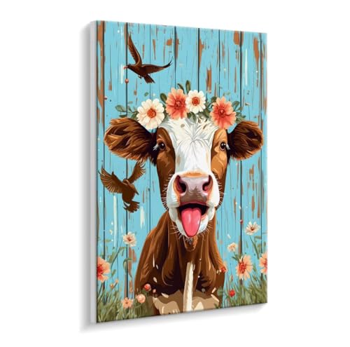 Malen Nach Zahlen Erwachsene - DIY Sehr schöne Rinder Handgemalt Ölgemälde Kit für Anfänger, Mit 3 - Pinseln und Acrylfarbe Handgemalt öLgemäLde Kit Als Heimdekoration 90 x 120 cm (Rahmenlos) t-469 von HHQGOUYG