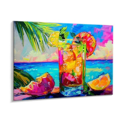 Malen Nach Zahlen Erwachsene - DIY Sommergetränk Handgemalt Ölgemälde Kit für Anfänger, Mit 3 - Pinseln und Acrylfarbe Handgemalt öLgemäLde Kit Als Geschenk Heimdekoration 35 x 50 cm (Rahmenlos) t-755 von HHQGOUYG