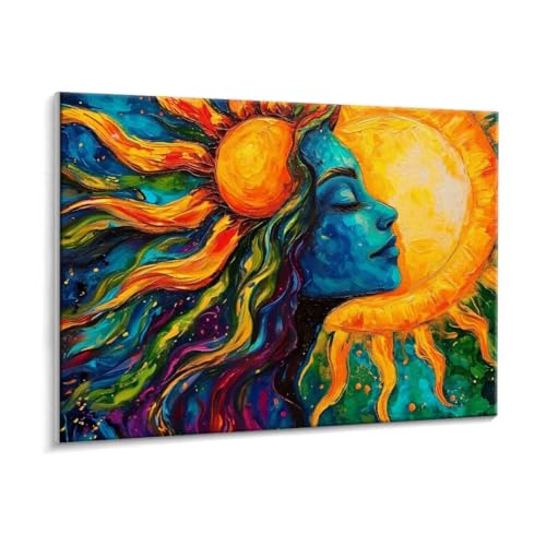 Malen Nach Zahlen Erwachsene - DIY Sonnengöttin Handgemalt Ölgemälde Kit für Anfänger, Mit 3 - Pinseln und Acrylfarbe Handgemalt öLgemäLde Kit Als Geschenk Heimdekoration 35 x 50 cm (Rahmenlos) t-731 von HHQGOUYG