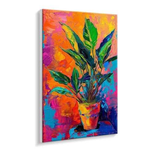 Malen Nach Zahlen Erwachsene - DIY Topfpflanzen Handgemalt Ölgemälde Kit für Anfänger, Mit 3 - Pinseln und Acrylfarbe Handgemalt öLgemäLde Kit Als Geschenk Heimdekoration 70 x 90 cm (Rahmenlos) t-633 von HHQGOUYG