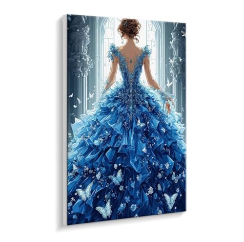 Malen Nach Zahlen Erwachsene - DIY Traumhochzeitskleid Handgemalt Ölgemälde Kit für Anfänger, Mit 3 - Pinseln und Acrylfarbe Handgemalt öLgemäLde Kit Als Heimdekoration 90 x 120 cm (Rahmenlos) t-589 von HHQGOUYG