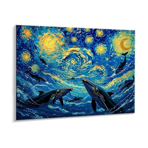 Malen Nach Zahlen Erwachsene - DIY Wal Handgemalt Ölgemälde Kit für Anfänger, Mit 3 - Pinseln und Acrylfarbe Handgemalt öLgemäLde Kit Als Geschenk Heimdekoration 90 x 120 cm (Rahmenlos) t-451 von HHQGOUYG