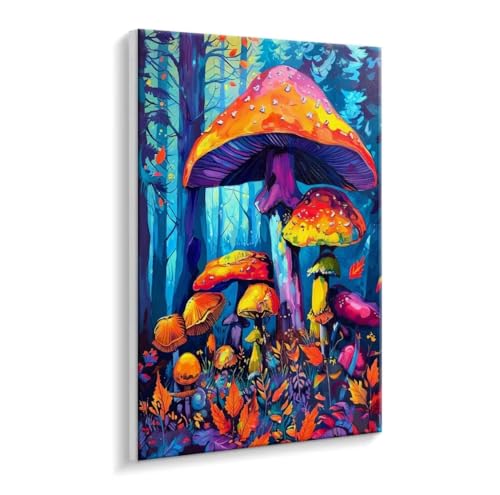 Malen Nach Zahlen Erwachsene - DIY Wald Pilze Handgemalt Ölgemälde Kit für Anfänger, Mit 3 - Pinseln und Acrylfarbe Handgemalt öLgemäLde Kit Als Geschenk Heimdekoration 50 x 70 cm (Rahmenlos) t-665 von HHQGOUYG
