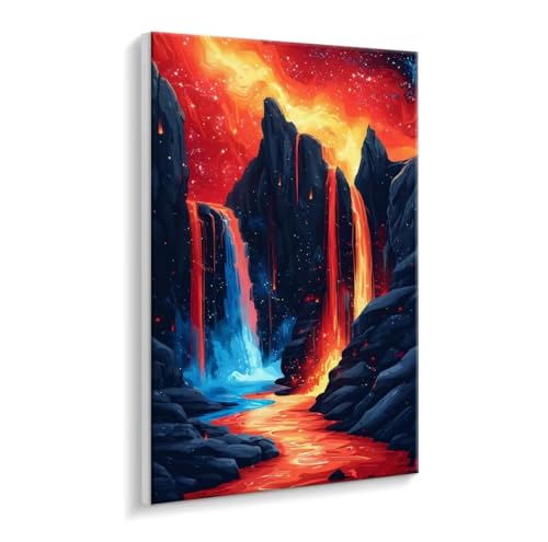 Malen Nach Zahlen Erwachsene - DIY Wasserfall Fantasie Handgemalt Ölgemälde Kit für Anfänger, Mit 3 - Pinseln und Acrylfarbe Handgemalt öLgemäLde Kit Als Heimdekoration 50 x 70 cm (Rahmenlos) t-637 von HHQGOUYG