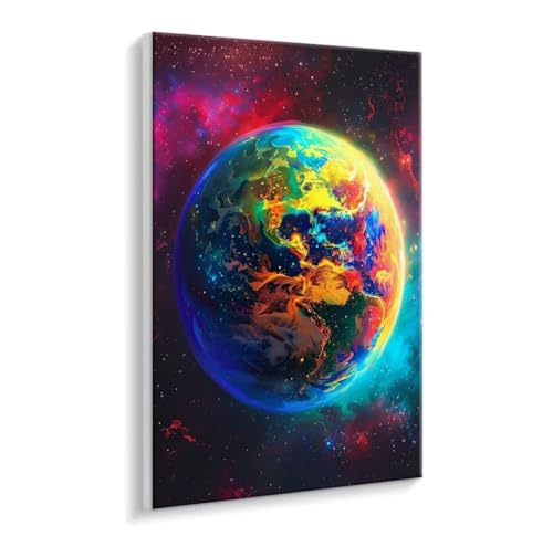 Malen Nach Zahlen Erwachsene - DIY Weltall Planeten Handgemalt Ölgemälde Kit für Anfänger, Mit 3 - Pinseln und Acrylfarbe Handgemalt öLgemäLde Kit Als Heimdekoration 35 x 50 cm (Rahmenlos) t-817 von HHQGOUYG